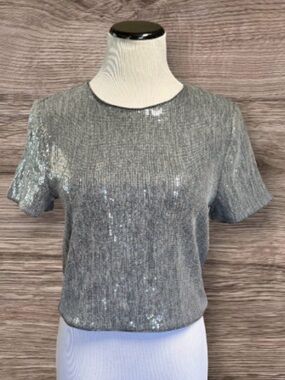 NWT Christian Lacroix Sequin Crop Top SZ M